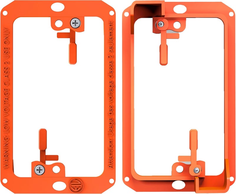 BWP Low Voltage Mounting Bracket 1 Gang, 2 Pack for Single Gang Wall Plate, Telephone Wires, Network Cables, HDMI, Coaxial, Speaker Cables - Low Voltage Box Cable Wall Plate Bracket, Mud Ring - Image 1